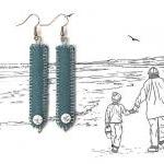 Bone and Felt Earrings - Co..