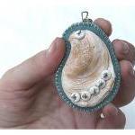 Shell Pendant, Felt and Bon..